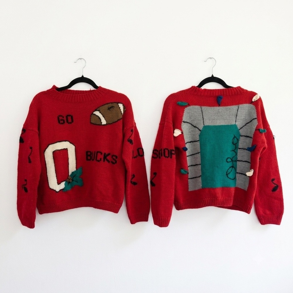 RARE Vintage Katlean De Monchy Ohio State Bucks Wool Sweater "Sloopy" Medium M